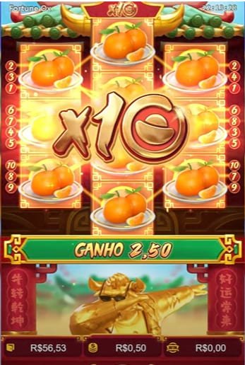 KTO Casino kazanan ana ekranında Fortune Ox oyunu.